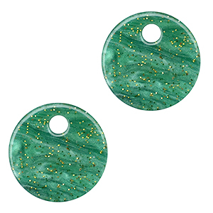 Resin pendants 12mm Multicolor Green