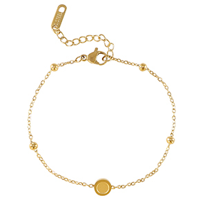 Birthstones bracelet with setting for SS16 flat back Stainless Steel Gold