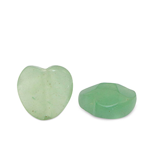 Natural stone beads Milky Quartz heart Green