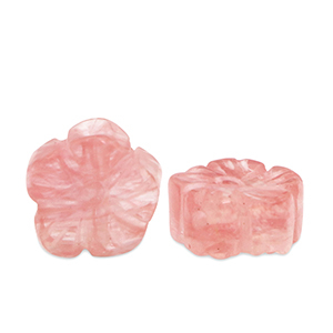 Natural stone beads glass flower Pink