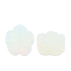 Natural stone beads glass flower Transparent White