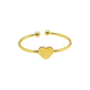 Stainless steel rings heart Gold