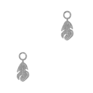Stainless steel charms leaf Antique Silver