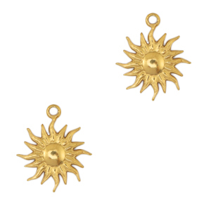 Stainless steel charms sun Gold