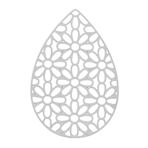 Stainless steel charms bohemian drop Silver