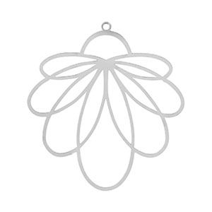 Stainless steel charms bohemian flower Silver