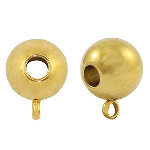 Stainless steel beads with eye 10mm Gold