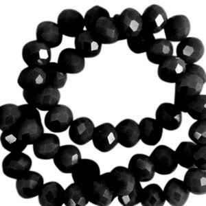 Top faceted beads 6x4mm disc Black