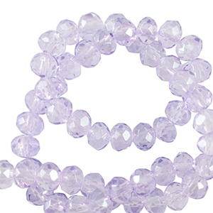 Top faceted beads 6x4mm disc Light Violet Purple