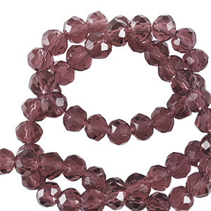 Top faceted beads 4x3mm disc Magenta Purple