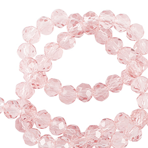 Top faceted beads 4x3mm disc Peachy Pink