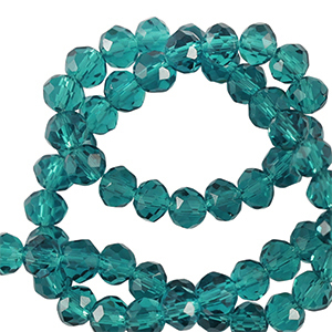 Top faceted beads 3x2mm disc Pacific Blue