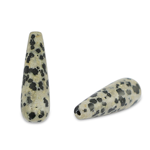 Natural stone beads Dalmatian Stone drop Greige