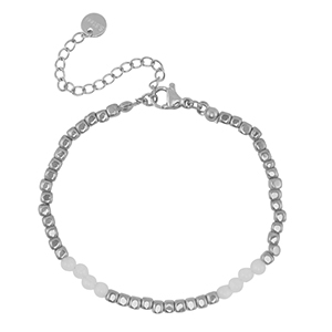 Stainless steel bracelets Silver-White