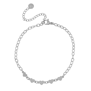 Stainless steel bracelets hearts Silver