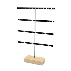 Jewellery display for earrings Natural-Black