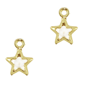 Crystal glass charms star Light Lilac-Gold