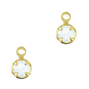 Crystal glass charms Light Sky Blue-Gold