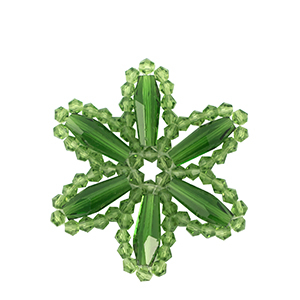 Top Faceted charms flower Grass Green