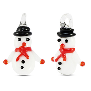 Glass charms Snowman White-Red-Black