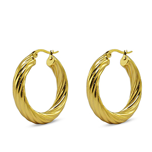 Stainless steel earrings creole Gold