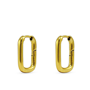 Stainless steel earrings / earpins oval Gold