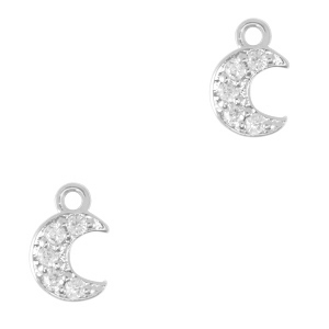 Brass TQ metal charms moon Silver