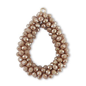 Top Faceted charms drop Taupe Brown