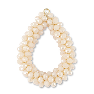 Top Faceted charms drop vanilla white
