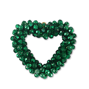 Top Faceted charms heart fairway green