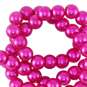 Glass pearls 8mm Fuchsia
