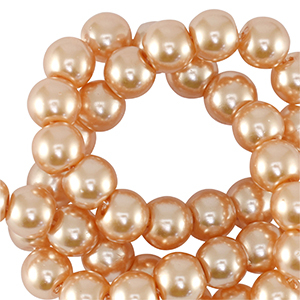 Glass pearls 8mm Peach pink