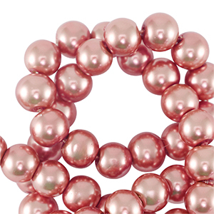 Glass pearls 8mm Coral pink