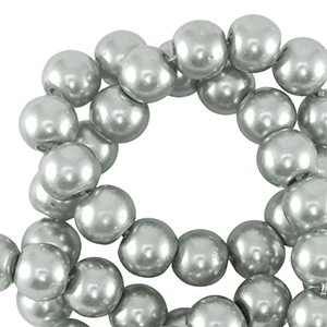 Glass pearls 4mm Silver