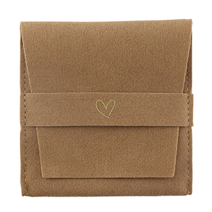 Jewellery Bag heart Sierra Brown-Gold