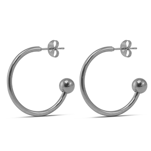 Stainless steel earrings 25mm Silver