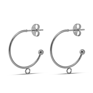 Stainless steel earrings 19mm Silver