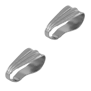 Stainless Steel findings oval pinch bail Silver