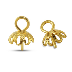 Stainless steel findings end cap for beads Gold