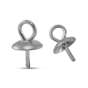 Stainless steel findings end cap for beads Silver