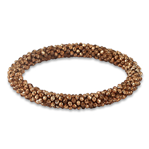 Top faceted bracelet copper brown