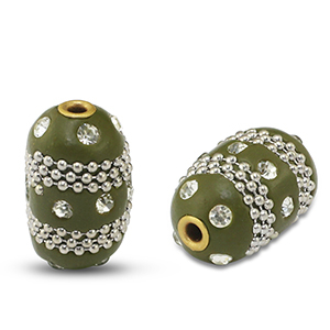 Bohemian beads Green-Silver