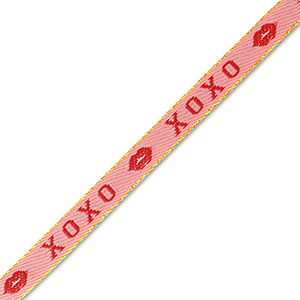 Ribbon tekst "xoxo" Pink-Red