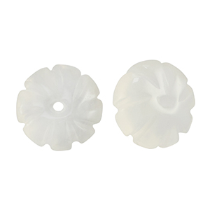 Natural stone beads glass flower Transparent white