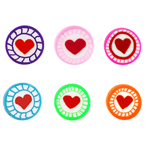 Polymer beads heart Multicolor