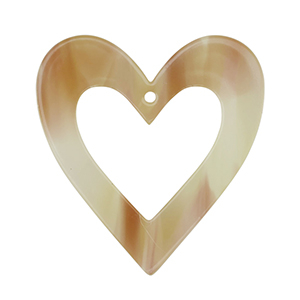 Resin pendants heart Beige