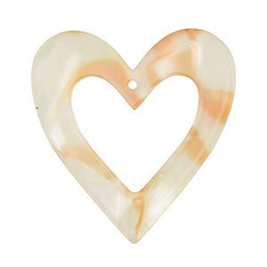 Resin pendants heart Copper Orange