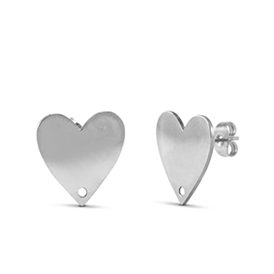 Stainless steel earrings heart Silver