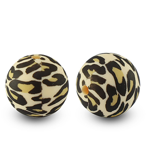 silicone beads 15mm leopard Multicolor
