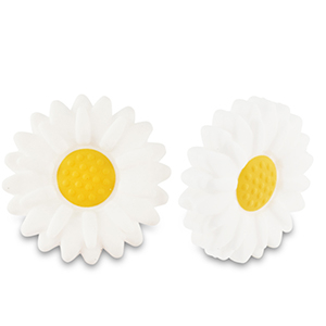 silicone beads flower White-yellow